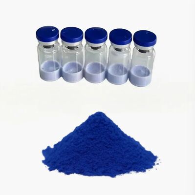 Alta pureza ≥99% GHK-Cu en polvo Tripeptídeo-1 de cobre promueve la producción de colágeno Reduce las arrugas para la reparación de la piel