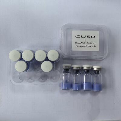 Polvo de péptido de cobre GHK-Cu premium para formulación cosmética Tripéptido de cobre-1 Materia prima Péptido azul de alta pureza Grado de investigación estable