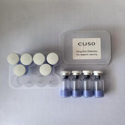 Polvo de péptido de cobre GHK-Cu de alta pureza para aplicaciones cosméticas Tripéptido de cobre-1 Materia prima Ingrediente de péptido azul Calidad estable