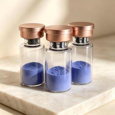 GHK-Cu de alta pureza Peptido de cobre en polvo para el cuidado de la piel Fórmula Tripeptido de cobre-1 Materia prima cosmética Complejo de péptidos azules Calidad confiable