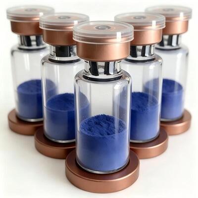 Polvo de péptido de cobre GHK-Cu de alta pureza para la investigación del cuidado de la piel Tripéptido de cobre-1 Ingrediente cosmético Péptido azul Fórmula estable Rendimiento