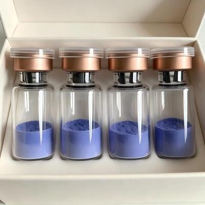 Tripéptido-1 de cobre en polvo de péptido de cobre GHK-Cu de alta pureza para el cuidado cosmético, ingrediente de péptido azul, grado de investigación estable